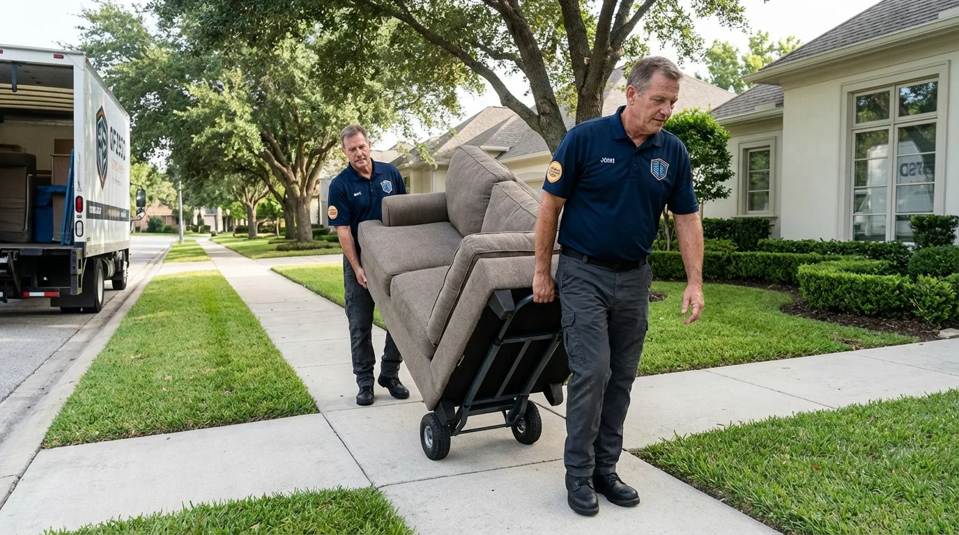 Local residential moving crew loading furniture in Hyde Park, UT